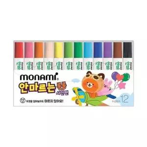 모나미 안마르는 롱롱 12색 사인펜 (12개입) 수채화펜 필기펜