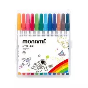 모나미 4000 뉴슈퍼싸인펜 12색 / 줄무늬 (96개입) 스케치펜 드로잉펜