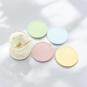 실리콘 라운드 컵받침 티코스터 5color