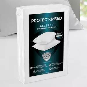 Protect-A-Bed AllerZip 표준 20인치 x 26인치 베개 보호기 2개 세트 침대 벌레 및 먼지 진드기 방지