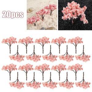미니 체리 꽃 나무 모델 식물 디오라마 키트 Diy 모래 테이블/HO 철도 장면 레이아웃 장식 20개