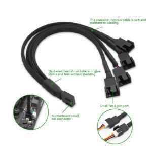 Pwm 선풍기 케이블 슬리브 확장 커넥터 1-4 3 2/1 웨이 스플리터 27cm 4핀