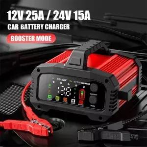 15A/24V 25A/12V 자동차 배터리 충전기 350W 고출력 스마트 부스터 펄스 수리 대형 디지털 디스플레이 저장