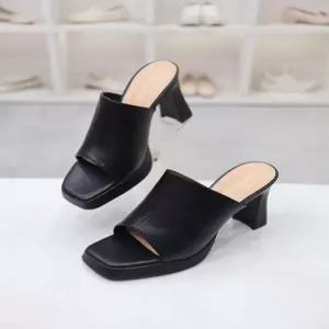 [코디엘루]소가죽 가보시 하이힐 여성 슬리퍼 10cm CDMD100475_GN