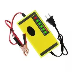 DC 12V / 2A 자동차 배터리 충전기 고속 충전 오토바이 산성 ABS 노란색