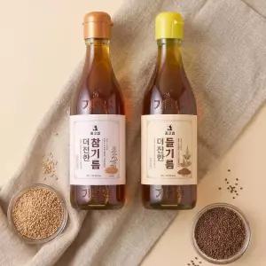 저온압착 고소한 참기름350ml 1병+들기름350ml 1병