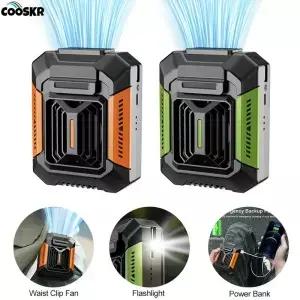 휴대용 미니 걸이식 목 선풍기 허리 클립 USB 충전식 소형 야외 캠핑 LED 조명