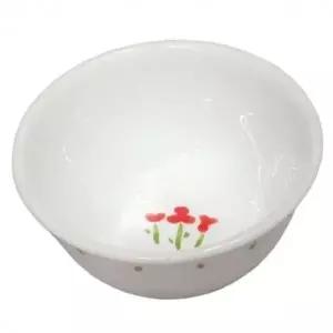 ( )붉은꽃 도자기 공기 12.5cm 밥그릇 원형 반찬 국그릇 다용도 식탁 식기