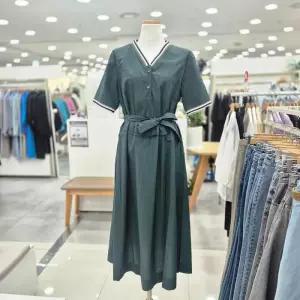 [SI]브이넥 라인배색 롱원피스1_US