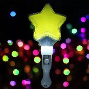 메가디자인 LED 별 야광봉 옐로우 불빛 파티봉