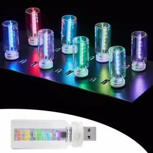 13 in 1 자동차 USB 야간 조명 터치 조정 실내 휴대용 미니 유리병 LED 전구 캠핑 파티 홀리데이 장식 침실