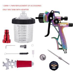 8900 RP/카멜레온 자동차 수리 페인트 스프레이 건 어댑터 및 믹스 탱크가 있는 1.3/1.7MM 물/오일 기반