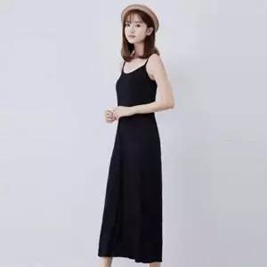 면소재 롱원피스 민소매 촉감 캐주얼 부드러운-WD5EDE7
