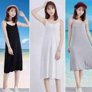 비치 어깨끈끈 휴양지봄 기본 바캉스 민소매 의류 롱-WD5EEBF