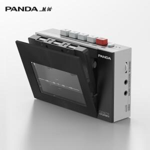 판다 W10 레트로 블루투스 휴대용 카세트 플레이어 테이프 레코더 음악 워크맨 오디오 전원 공급