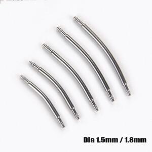 10PCS 곡선 스프링 바 직경 1.5mm 시계 스트랩 링크 핀은 너비 16mm-24mm 316L 스테인레스 스틸 적합