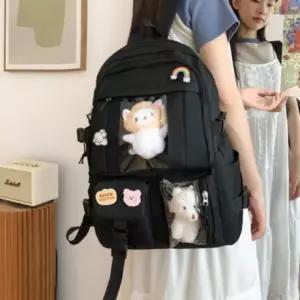 스쿨백 백팩 가방 투명창 캐주얼 대용량 학생