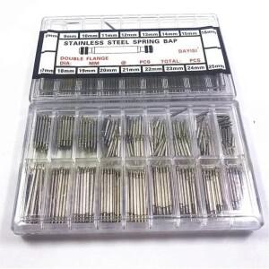 360pcs 8mm-25mm 스테인레스 스틸 시계 스프링 바 스트랩 핀 1.5mm 직경 밴드 링크 수리 도구 액세서리