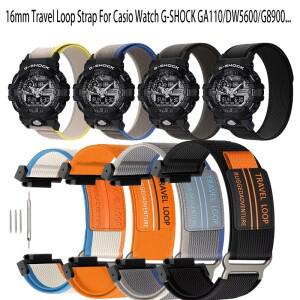카시오 시계 G-SHOCK GA110 100 120 GA900 GA2100 DW-5600 스포츠 밴드 액세서리용 16mm 여행용 루프 나일