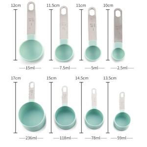 8PCS 측정 컵 숟가락 베이킹 케이크 과자 조리기구에 대 한 스테인레스 스틸 손잡이 주방 도구 액세서리 가