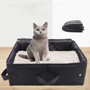 고양이화장실 야외용 접이식 고양이 화장실 휴대용 여행용 변기 강아지 방수 애완동물