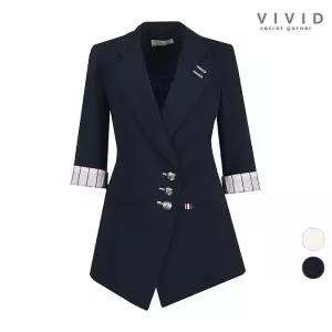 비비드 시크릿가너 VIVID 여성 잇츠 소매배색 반팔 여름정장 자켓 505609