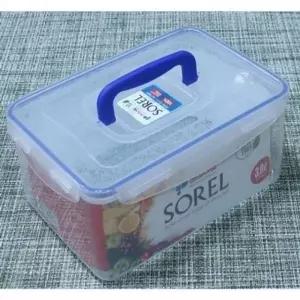 ( )핸디 스텐 밀폐용기 3L 뚜껑 손잡이 반찬통 찬기 냉장고 보관 김치통