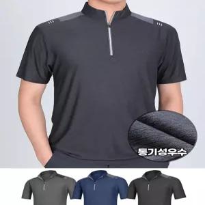 이지바이 세인트 남성 빅사이즈 기능성 반팔 등산 아웃도어 작업복 쿨 냉감 집업 티셔츠A11LT020M 505265