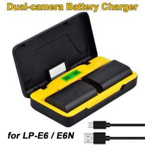 LP-E6 배터리 충전기는 캐논 EOS R7 R6 R5 C 90D 5DS R 등