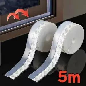 자체 접착 도어 창 하단 Weatherstrip 5m 고무 방풍 먼지 씰 스트립 방음 곤충 방지 실리콘 씰링 테이프