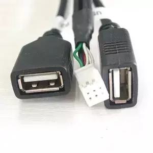 멀티미디어 자동차 플레이어 와이어 플러그 커넥터 안 라디오 네비게이션 용 6 핀 듀얼 USB 인터페이스