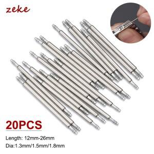 20개 스테인리스 스틸 스프링 바 직경 1.3mm/1.5mm/1.8mm 길이 12mm-26mm 시계 밴드 스트랩 메탈 링크 핀