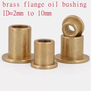 2-10개 ID 2mm 3mm 4mm 5mm 6mm 8mm 황동 플랜징 자가 윤활 베어링 분말 야금 오일 구리 부싱 가이드 슬리