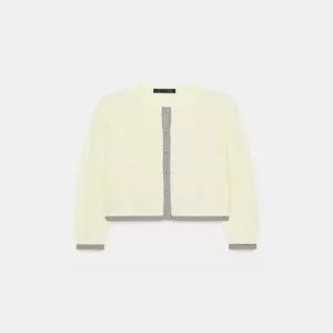 국내배송 자라 ZARA 여성 콤비 니트 재킷 노랑 3921049300 2067040