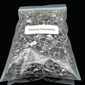 50Pcs 낚시 커넥터 회전 인터록 핀 링 스냅 Fishhook 잉어 FishingLure 액세서리 Pesca