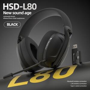 스마일울프 L80 블루투스 무선 3모드 게이밍 헤드셋 경량 185g 플매트 카펫 러그인 마이크 e스포츠