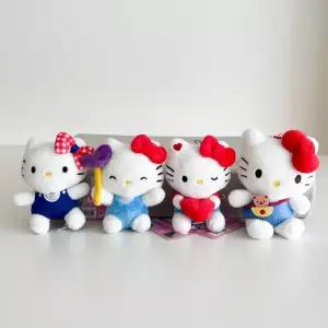 산리오 정품 헬로키티 하트리본 봉제인형 가방장식 키링 8cm캐릭터고리 걸이 링선물