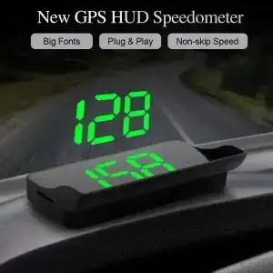 M2 업 디스플레이 GPS HUD 디지털 속도계 플러그 앤 플레이 범용 차량 대형 글꼴 KMH 앞유리 프로젝터