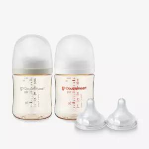 더블하트 PPSU 젖병 베이직/모먼트 160ml 트윈팩 세트 (젖병2개+젖꼭지2입)