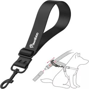 Pawaboo 반려견 안전벨트 조절 가능한 범용 반려동물 20인치 스트랩이 있는 씹힘 방지 PVC 쉘 하네스 360