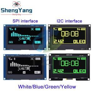 TZT 2.4 인치 128x64 OLED 디스플레이 모듈 SSD1309 Arduino UNO R3 C51 용 7 핀 SPI/IIC I2C 직렬 인터페