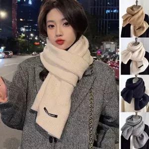 남자 여자 패턴 패치 목도리 머플러 URK518 쁘띠 숄 울 손뜨개 롱 패...