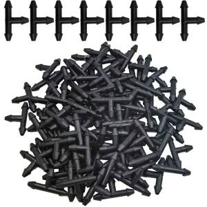 오아시스 50PCS 플라스틱 가시 3 방향 티 커넥터 3/5mm 튜브 급수 파이프 호스 커플 링 마이크로 드립 관개
