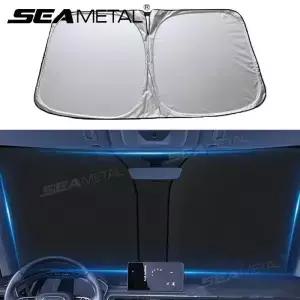 SEAMETAL 자동차 앞 유리 썬 쉐이드 커버 접이식 바이저 보호대 인테리어 UV 윈드 스크린 파라솔 액세서리