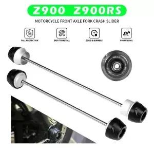 프론트 및 리어 액슬 포크 크래시 슬라이더 가와사키 Z900 Z900SE Z900RS 용 오토바이 휠 보호 가드