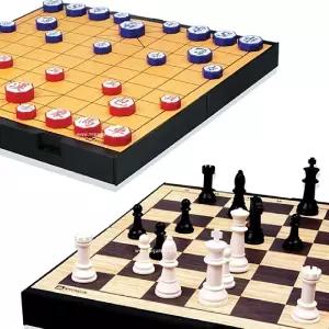 (튼튼)자석놀이 체스장기290mm x 285mm 보드게임 휴대용 접이식판 체스 폴더형 장기