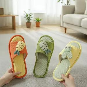 토끼 당근 거실 실내화 층간소음 방지 쿠션 슬리퍼 4컬러 여성 편안한화