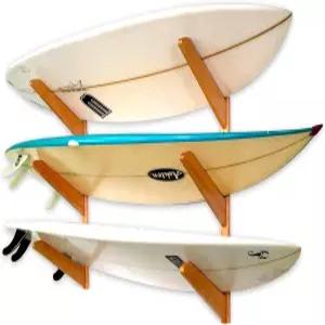 StoreYourBoard 목재 서핑보드 벽걸이 3개의 가정용 스토리지 마운트 시스템 보관