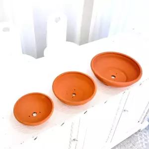 국산 황토토분 낮은 분재 3개 세트 집안화분 베란다꾸미기 옥상텃밭 집들이나무 집에서키우는식물