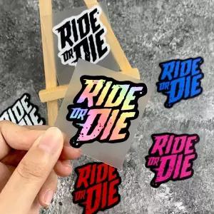 2 RIDE OR DIE 로드 바이크 헤드 튜브용 자전거 스티커 맞춤형 바디 스크래치 커버 방수 및 자외선 차단제